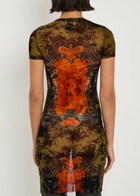 Jean Paul Gaultier Printed Mesh Mini Dress Multicoloured