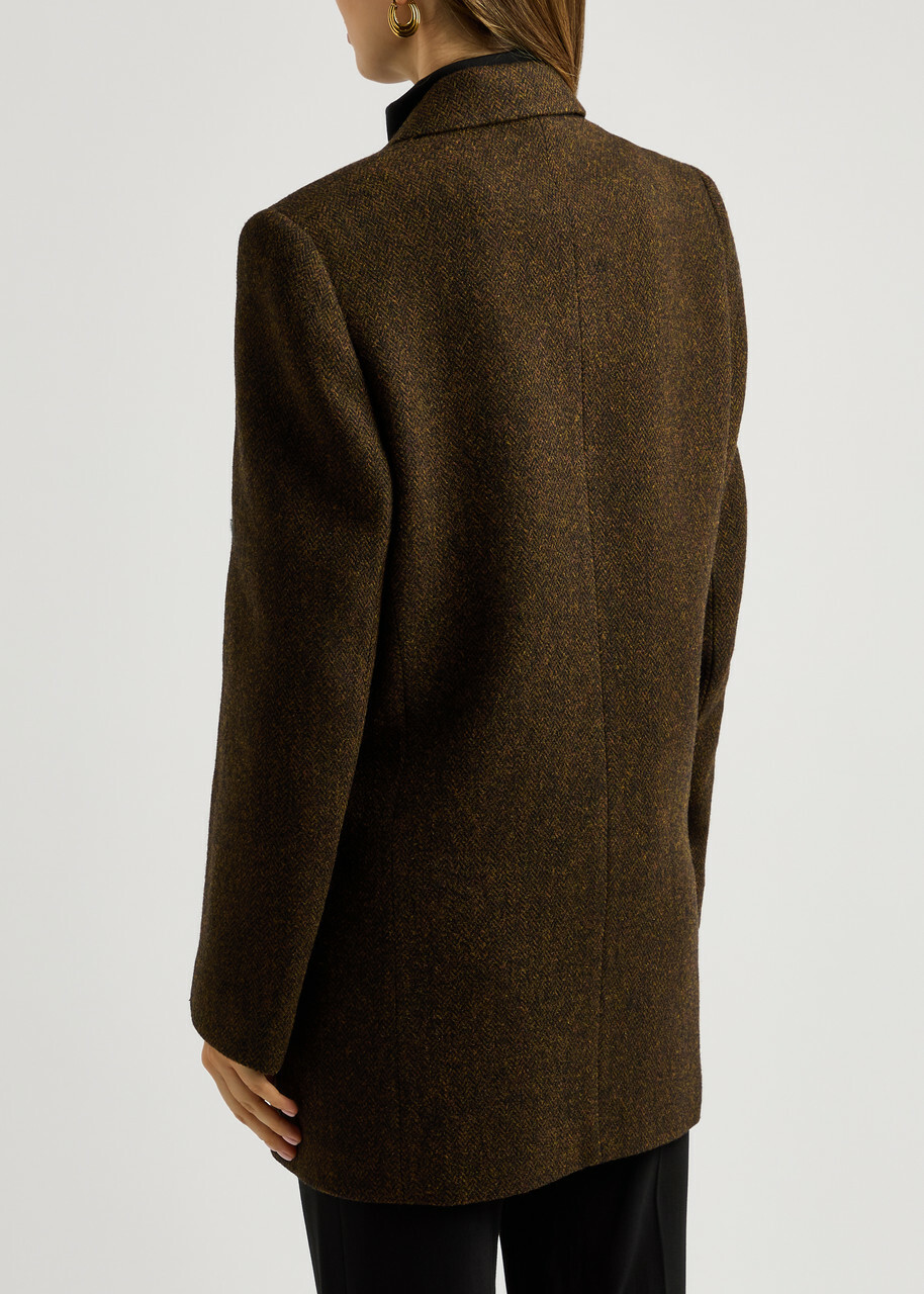 Petar Petrov New Spy Herringbone Wool Blazer Brown