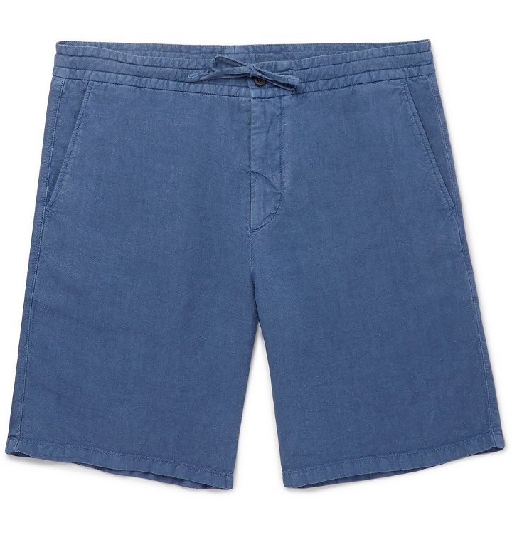 Photo: NN07 - Emil Garment-Dyed Linen Drawstring Shorts - Men - Blue