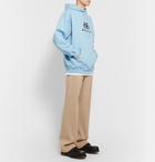 Balenciaga - Oversized Logo-Print Loopback Cotton-Jersey Hoodie - Blue