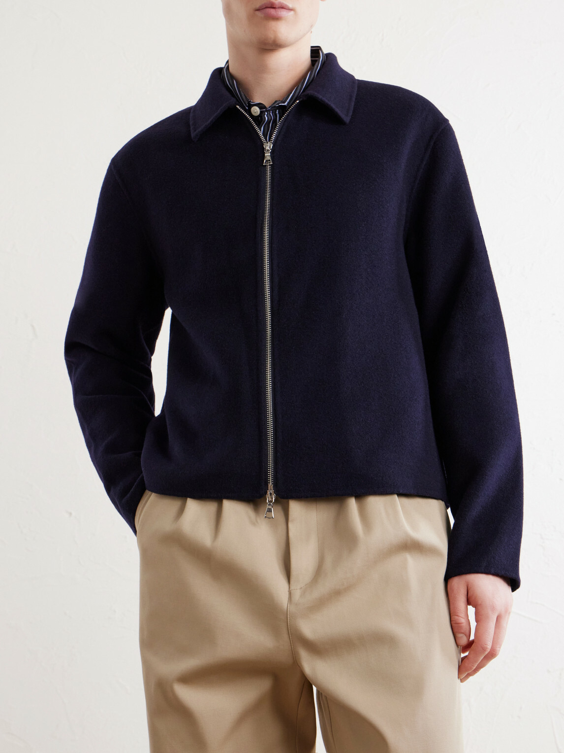 Officine Générale - Mazir Wool Bomber Jacket - Blue