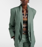 Acne Studios Scarf-detail oversized cotton twill blazer