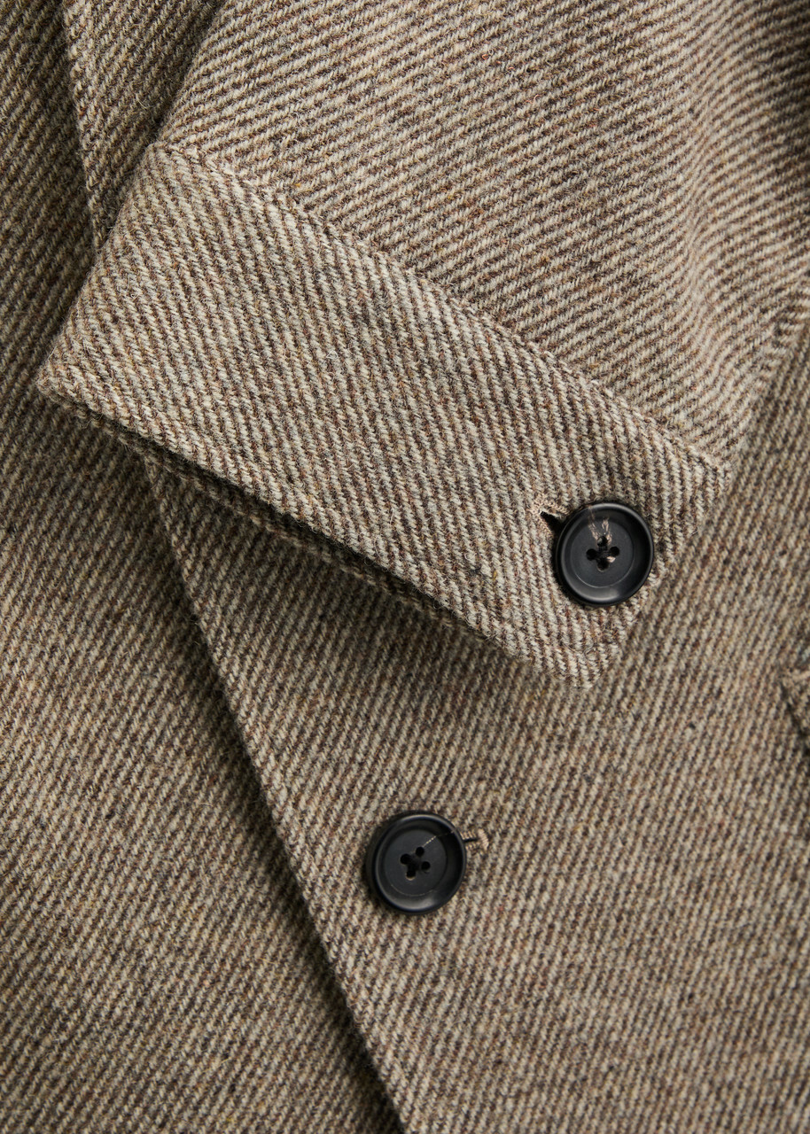 Oliver Spencer Solms Herringbone Wool Jacket Beige Oliver Spencer