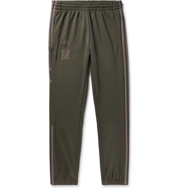 Photo: adidas Originals - Yeezy Calabasas Slim-Fit Tapered Striped Jersey Sweatpants - Men - Army green