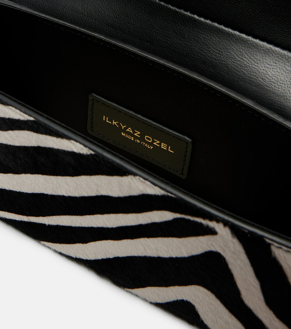 The New Arrivals Ilkyaz Ozel Zébrée.07 calf hair shoulder bag