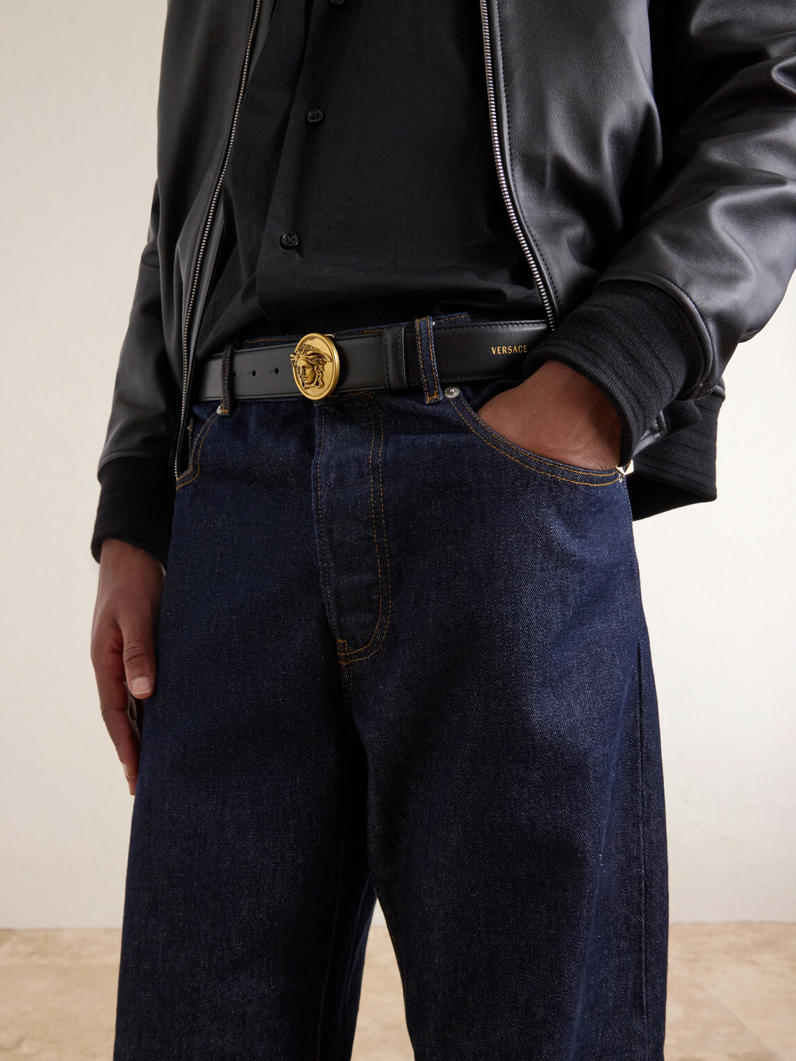 Versace - 3.5cm Leather Belt - Black