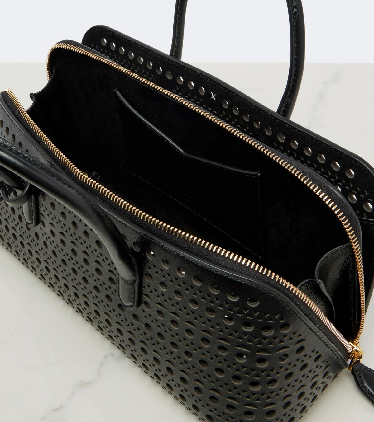 Alaïa Delta Medium Vienne leather top-handle bag