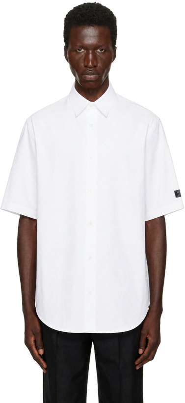 Photo: BALMAIN White 'Balmain Paris' Cotton Poplin Shirt