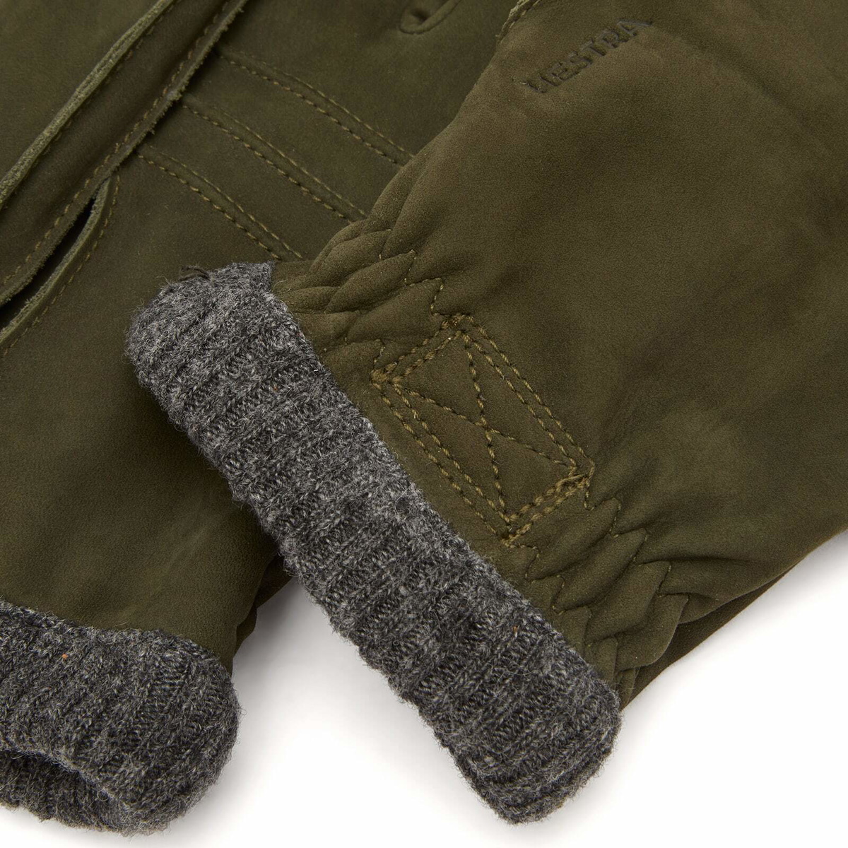 Hestra Men's Joar Nubuck Gloves in Dark Olive