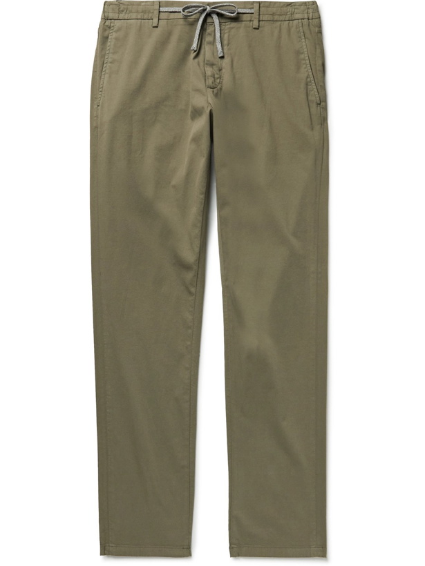 Photo: CANALI - Slim-Fit Cotton-Blend Trousers - Green