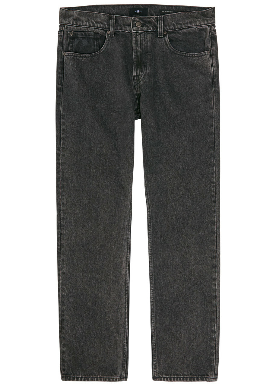 7 For All Mankind Modern Straight-leg Denim Jeans Black