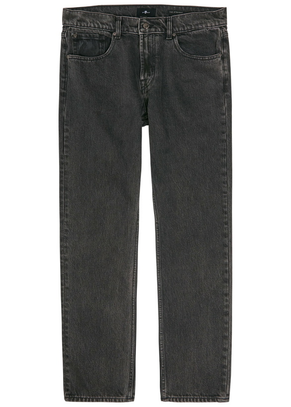 Photo: 7 For All Mankind Modern Straight-leg Denim Jeans Black