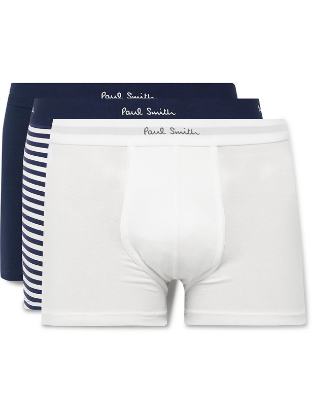 Photo: Paul Smith - Three-Pack Stretch-Cotton Boxer Briefs - Multi