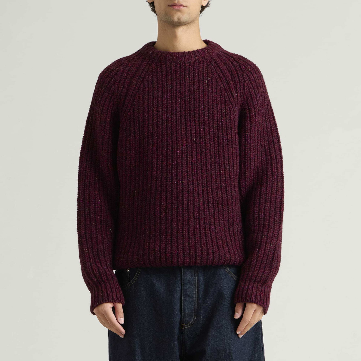 Barbour Men's Scottish Made Donegal Crew END. Exclusive in Merlot