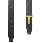 TOM FORD - 3cm Black and Brown Reversible Full-Grain Leather Belt - Black