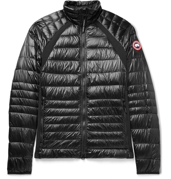 Photo: Canada Goose - HyBridge Lite Slim-Fit Quilted Fleece-Back Jersey-Trimmed Nylon-Ripstop Down Jacket - Black