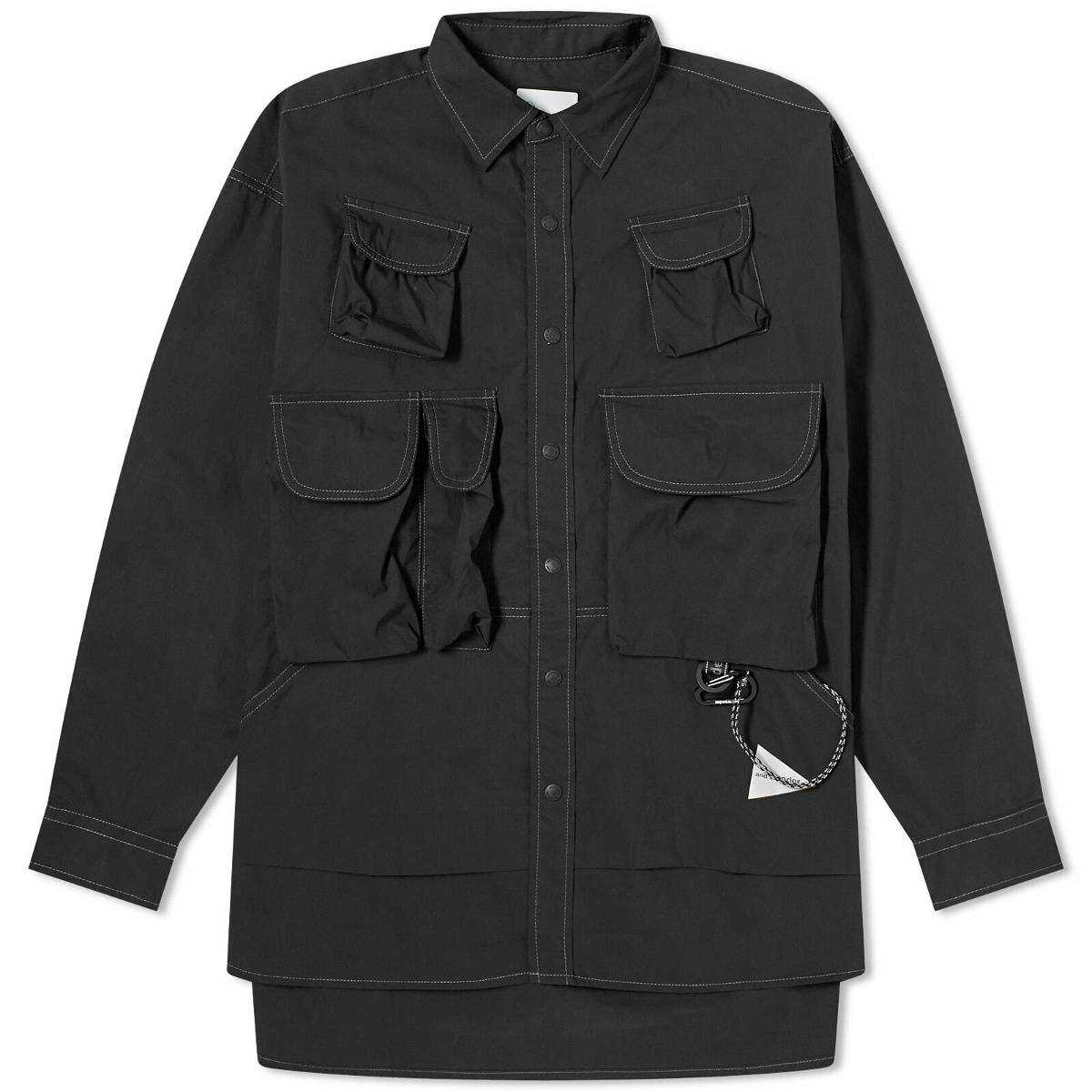 Photo: and wander Men's Multi Pocket Shirt Jacket in Black