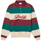 Drole de Monsieur Men's Drôle de Monsieur Stripe Logo Rugby Shirt in Bordeaux