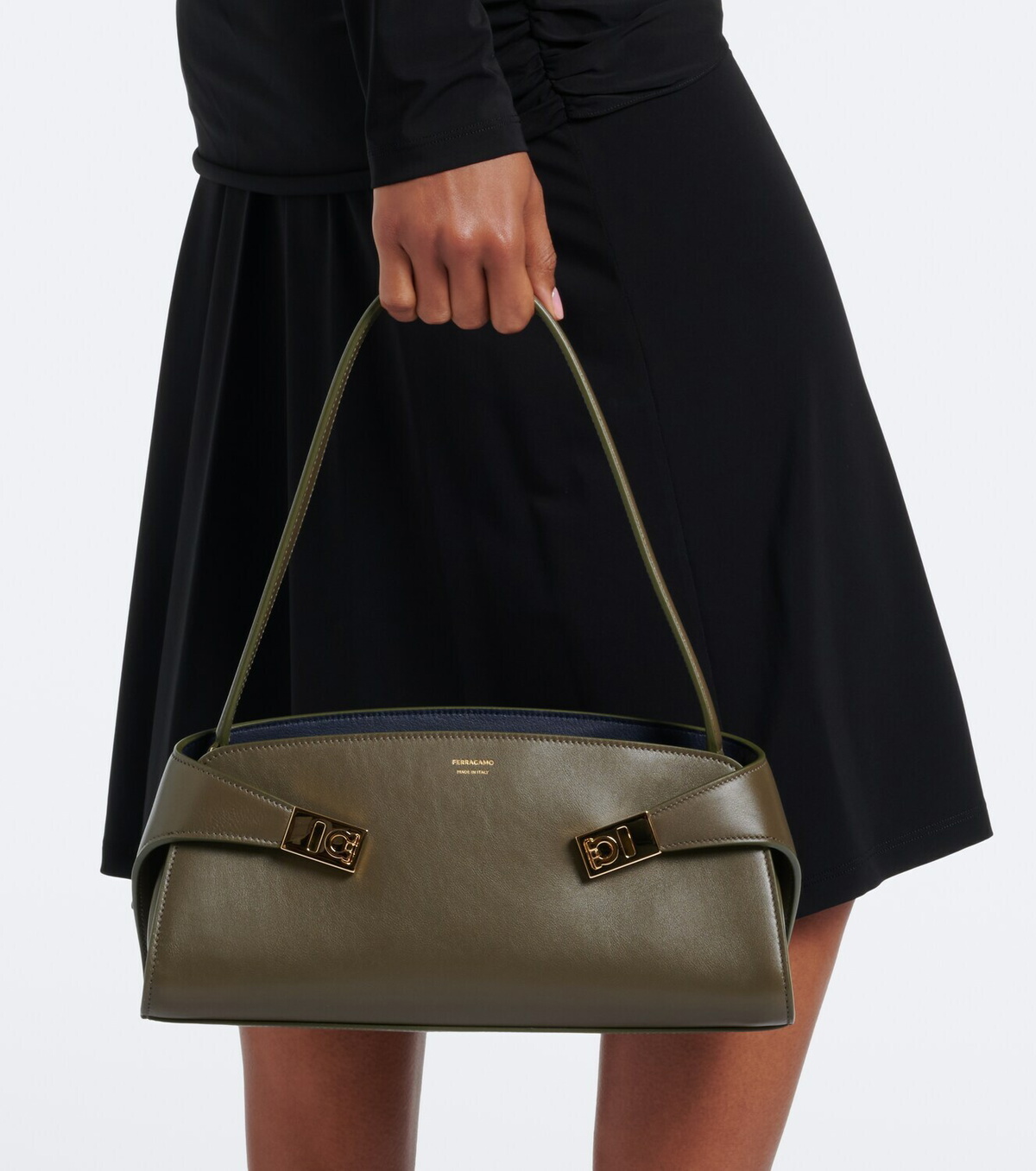 Ferragamo Hug East-West Small leather shoulder bag