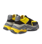 Balenciaga - Triple S Nylon, Nubuck and Leather Sneakers - Men - Yellow