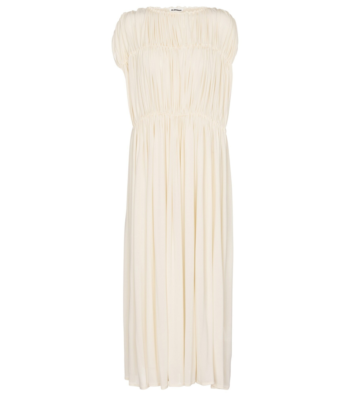 関税込 JIL SANDER Pleated midi dress 638025 Pleated midi dress in grey - Jil Sander | Mytheresa