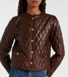 Nili Lotan Amy cropped quilted leather jacket