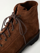 Yuketen - Saldatore Leather-Trimmed Suede Boots - Brown