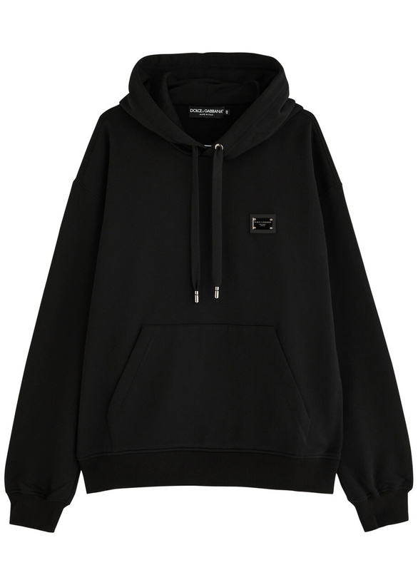 Photo: Dolce & Gabbana Logo Hooded Cotton Sweatshirt Black