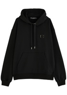 Dolce & Gabbana Logo Hooded Cotton Sweatshirt Black