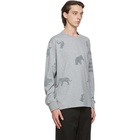 Thom Browne Grey Jersey 4-Bar Icon Print Long Sleeve T-Shirt