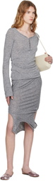 OPEN YY Gray Convertible Hook Top Midi Dress