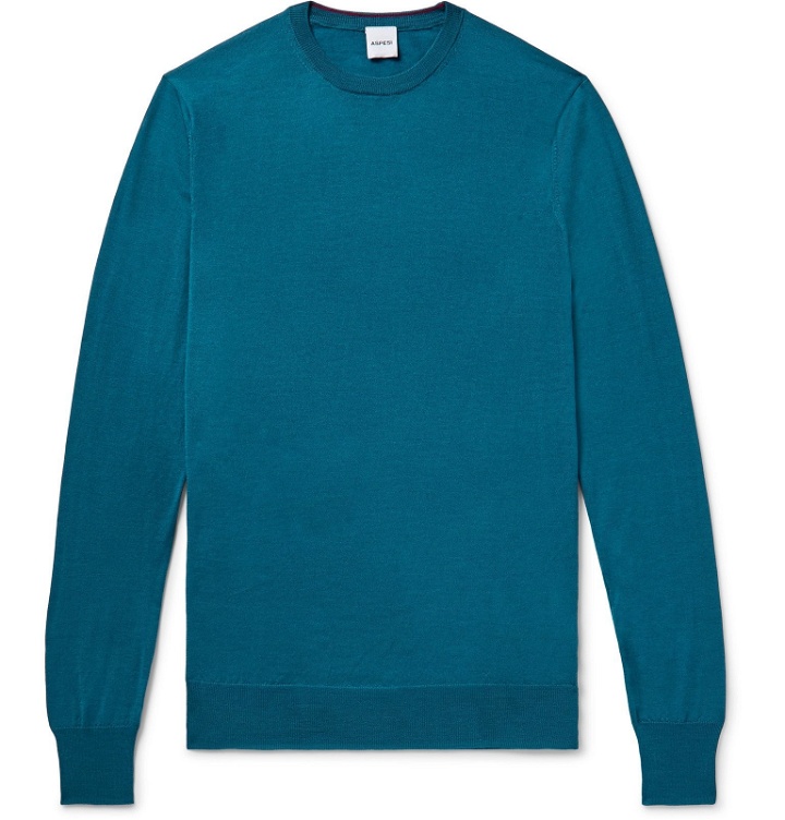 Photo: Aspesi - Wool Sweater - Blue