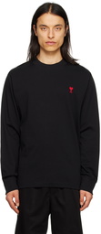 AMI Paris Black Ami De Cœur Long Sleeve T-Shirt