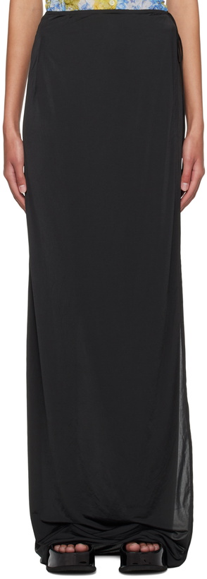 Photo: Dries Van Noten Black Wrap Maxi Skirt