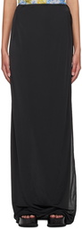 Dries Van Noten Black Wrap Maxi Skirt