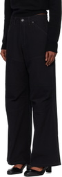 TONYWACK Black Oversized Wide-Leg Denim Jeans