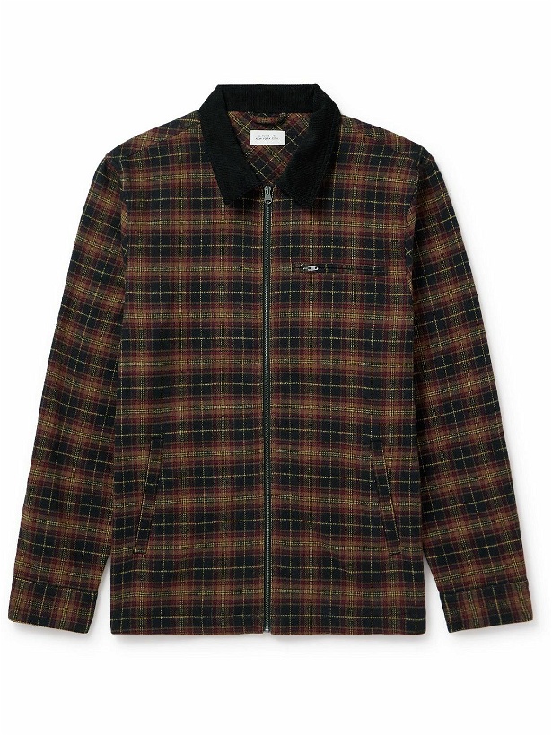 Photo: Saturdays NYC - Ryan Corduroy-Trimmed Checked Cotton-Flannel Jacket - Brown