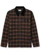 Saturdays NYC - Ryan Corduroy-Trimmed Checked Cotton-Flannel Jacket - Brown
