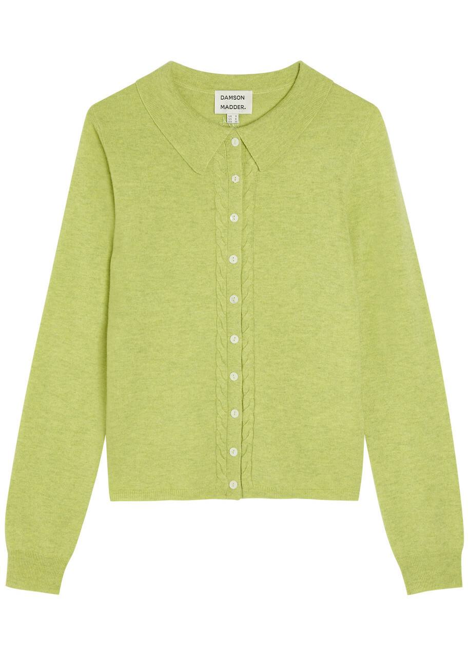 Damson Madder Grandpa Floral-embroidered Cotton-blend Cardigan