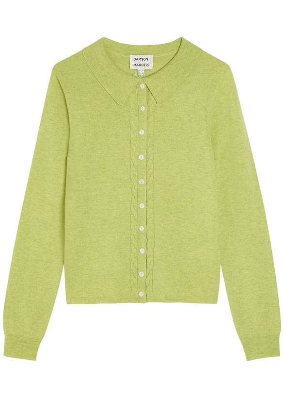 Photo: Damson Madder Voula Wool and Cashmere-blend Cardigan Green