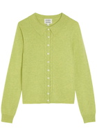 Damson Madder Voula Wool and Cashmere-blend Cardigan Green
