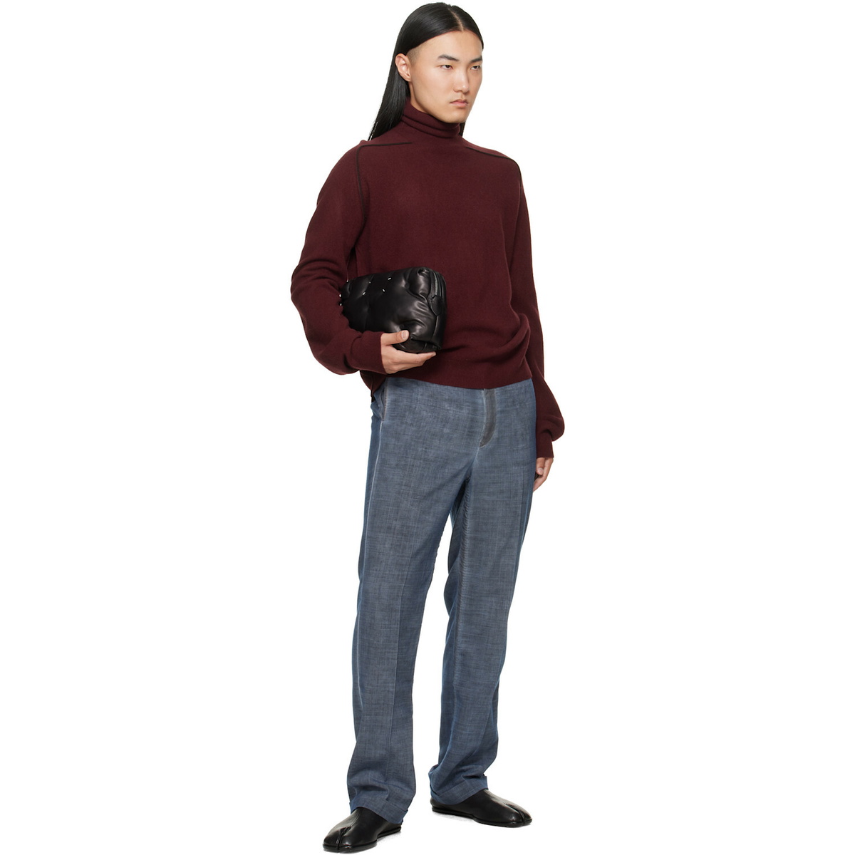 Maison Margiela Burgundy Virgin Wool Turtleneck