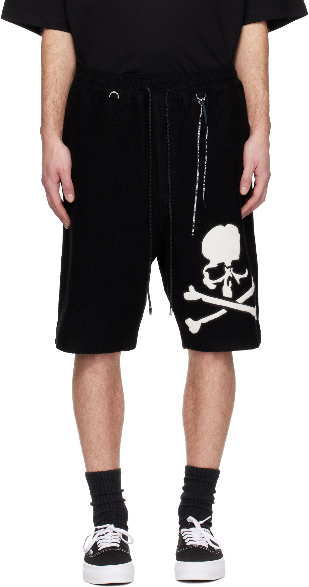 MASTERMIND WORLD Black MW Terry Shorts