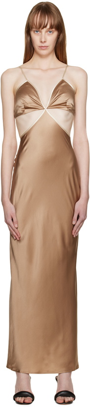 Photo: Reformation Brown Poppies Maxi Dress