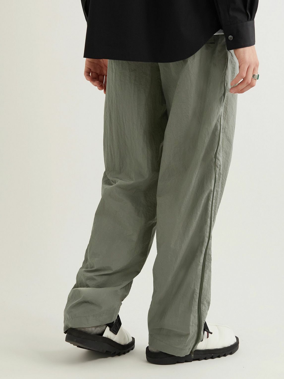Acne Studios - Velvet-Trimmed Zip-Detailed Shell Track Pants