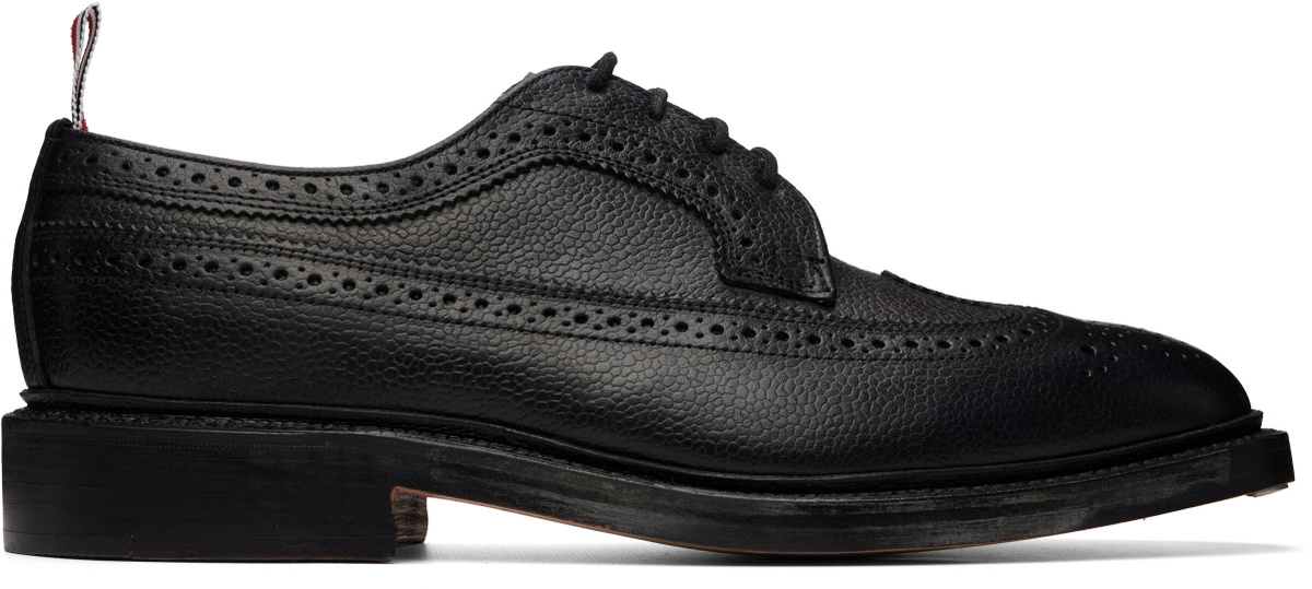 Thom Browne Black Leather Sole Longwing Brogues
