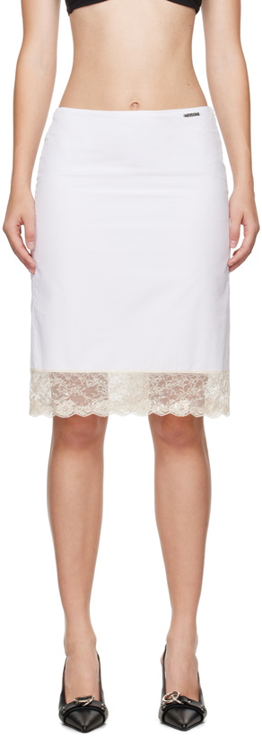 Photo: We11done White Lace Trim Midi Skirt