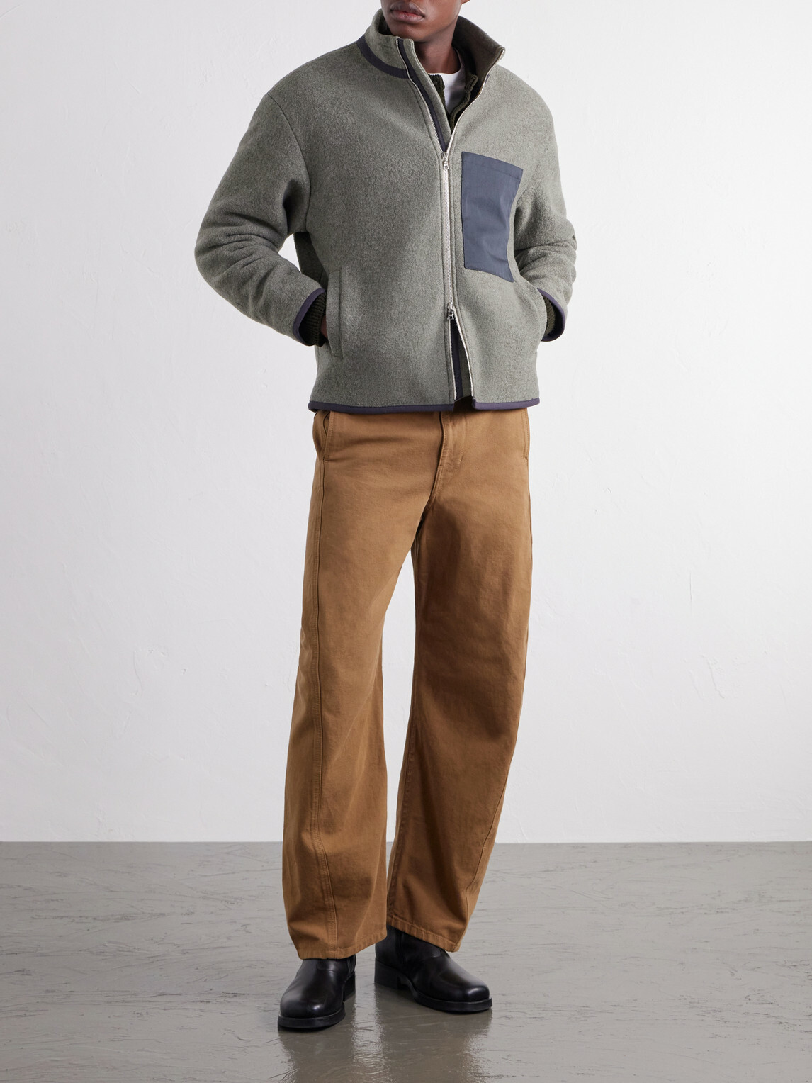 De Bonne Facture - Bookstore Cotton-Trimmed Virgin Wool Jacket - Green