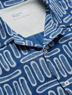 Universal Works - Convertible-Collar Printed Cotton-Poplin Shirt - Blue