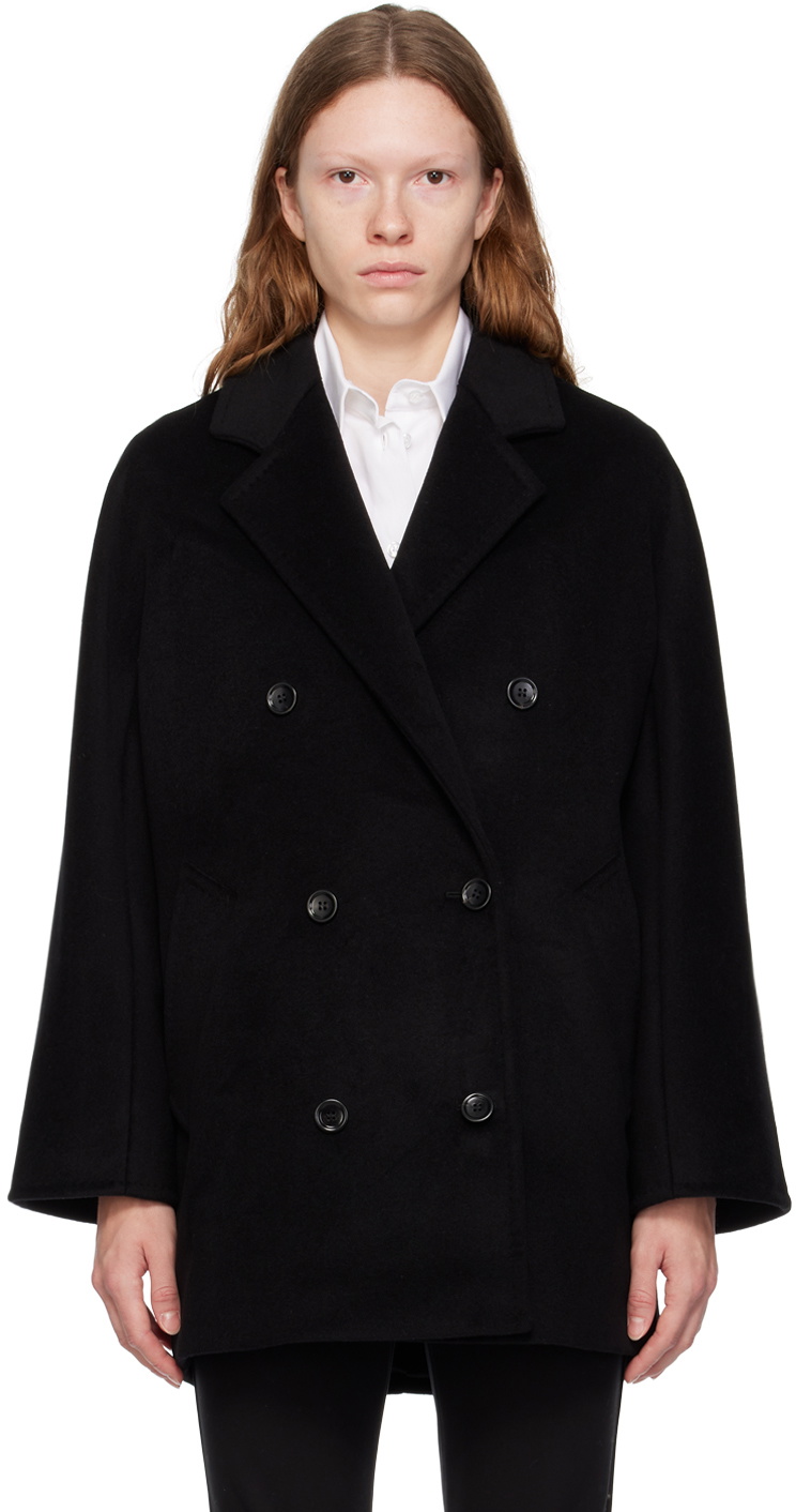 コート MAX MARA Women Coats REBUS 806 003 BLACK Max Mara Black Rebus Coat Max Mara